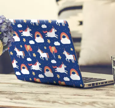 Flying unicorns laptop skin - TenStickers
