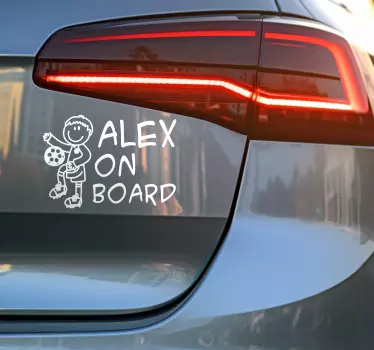Football kid on board custom decal - TenStickers
