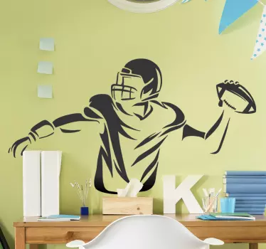 Football sticker athlete throwing football - TenStickers