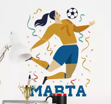 Football sticker dynamic soccer celebration - TenStickers