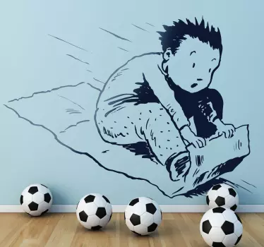 Football sticker for kids sliding fun - TenStickers