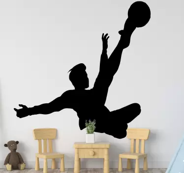 Football sticker goalkeeper catching ball - TenStickers