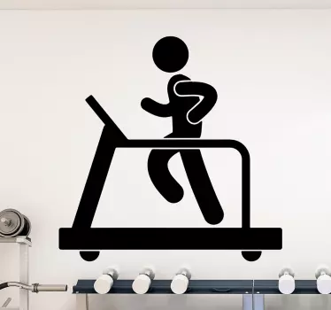 Football sticker treadmill running icon - TenStickers