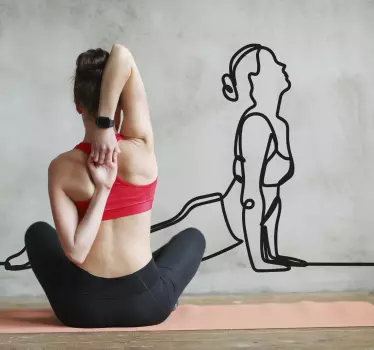 Football sticker yoga pose outline - TenStickers