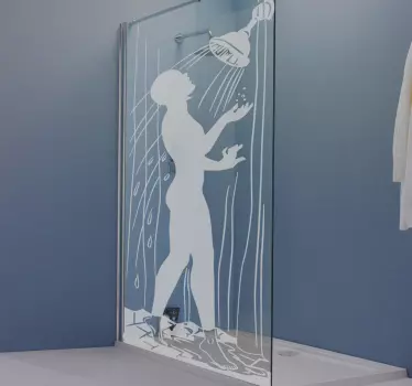 Characters Sticker for shower comic silhouette - TenStickers