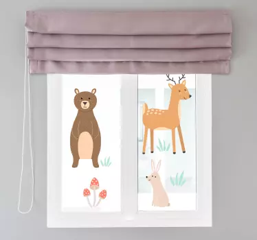 Forest animals window decal - TenStickers