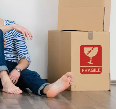 Fragile sign caution wall sticker - TenStickers