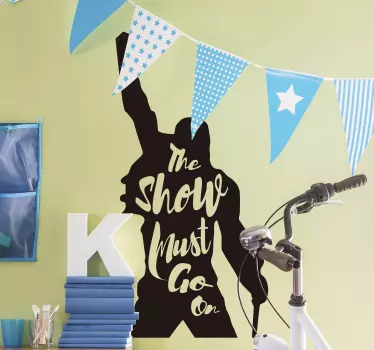 Freddie Mercury Half Body pop music wall sticker - TenStickers