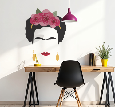 Frida Kahlo minimalist portrait character wall decal - TenStickers