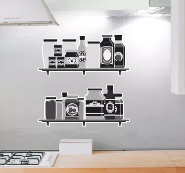 Fridge sticker kitchen shelf containers - TenStickers