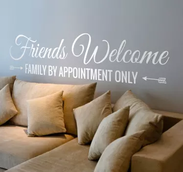 Friends Welcome Text Sticker - TenStickers