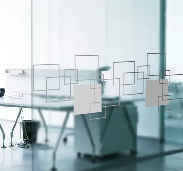 frosted geometric office window sticker - TenStickers