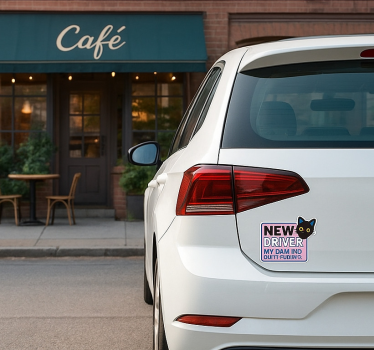 Funny and cute new driver car sticker - TenStickers