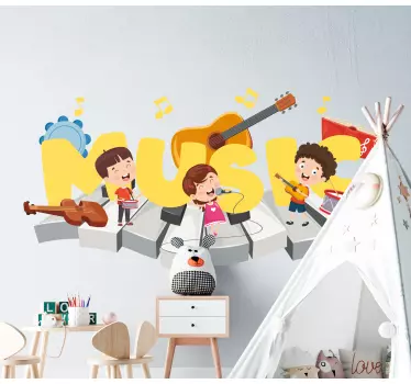 Funny design for kids glass door sticker - TenStickers