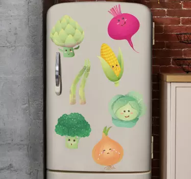 Funny vegetable characters fridge decals - TenStickers