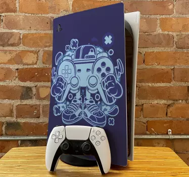 Gamer cartoon Playstation 5 decal - TenStickers
