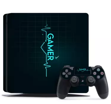 gamer with heartbeat Playstation 4 stickers - TenStickers
