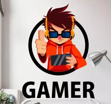 Gaming boy video game wall decal - TenStickers
