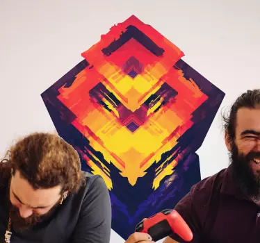 Gaming orange tower video game wall decal - TenStickers