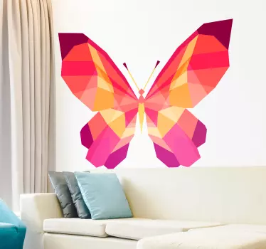 Geometric Butterfly Living Room Wall Decor - TenStickers