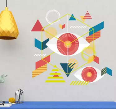 Geometric eyes vinyl wall art decal - TenStickers