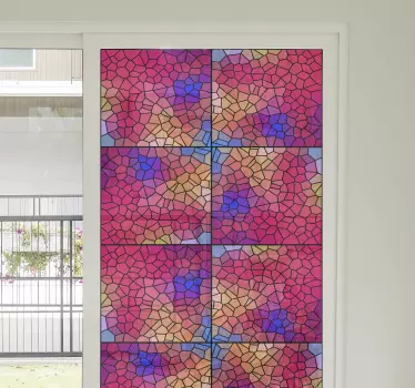 Geometric multicolour pattern for glass window decal - TenStickers