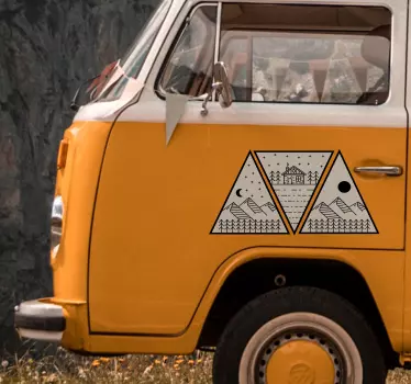 Geometric Nature caravan decals - TenStickers