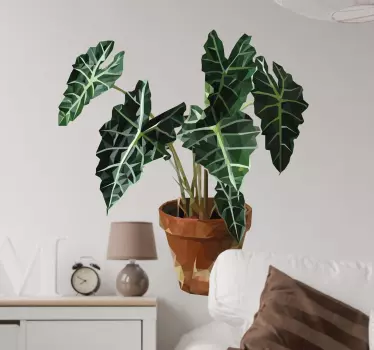 Geometric Plant Plot Sticker - TenStickers