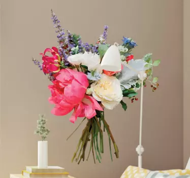 Geometrical Flower Bouquet Wedding Vinyl Sticker - TenStickers