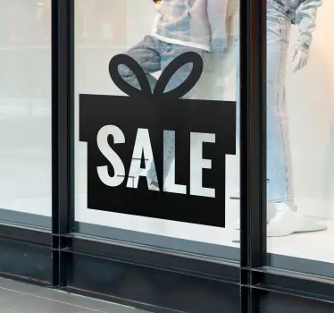 Gift box design sale shop window decal - TenStickers