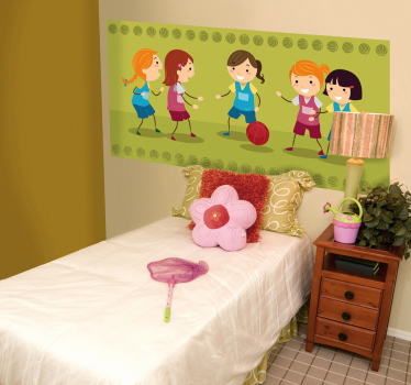 Girls Basketball Team Wall Sticker - TenStickers