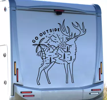 Go Outside Deer Motorhome decals - TenStickers