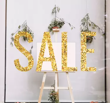 Gold glitter sale window decal - TenStickers