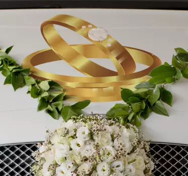 Golden Wedding Bands car sticker - TenStickers
