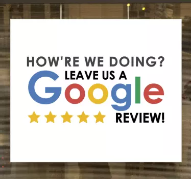 Google review rating window decal - TenStickers