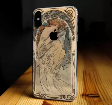 GRACEFUL FIGURE PLAYING HARP iPhone sticker - TenStickers