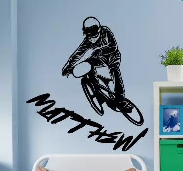 Graffiti Name with Bike urban decal - TenStickers