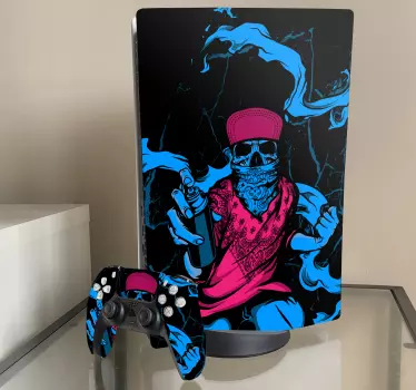 Graffiti skull design  Playstation 5 decal - TenStickers