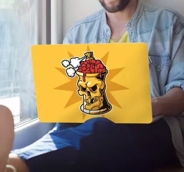 Graffiti skull spray can laptop sticker - TenStickers