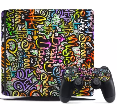 Graffiti street art  Playstation 4 sticker - TenStickers