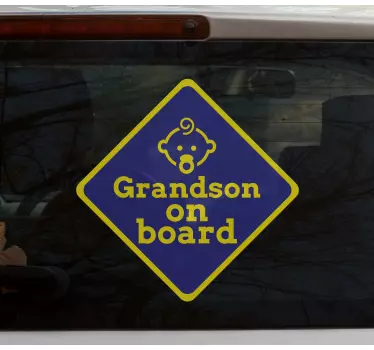 Grandson on board baby in car sticker - TenStickers