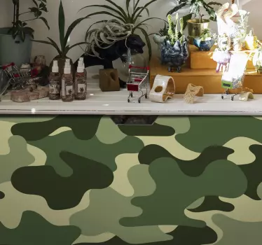 Green camouflage vinyl print wall sticker - TenStickers