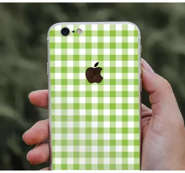 Green check pattern iPhone sticker - TenStickers