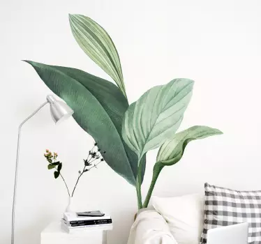 Green drawn tropical leafs plant decals - TenStickers