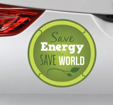 Green energy save the world Car Decal - TenStickers