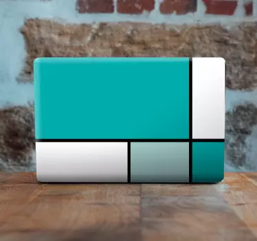 Green square color blocks laptop sticker - TenStickers