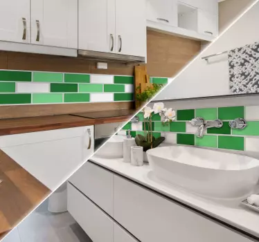 Green tile sticker - TenStickers