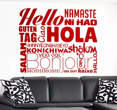 Greetings Around The World Wall Sticker - TenStickers