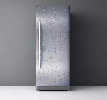 Grey vinyl texture with drops fridge sticker - TenStickers