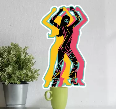 Groovy dancing 70's style retro wall decal - TenStickers